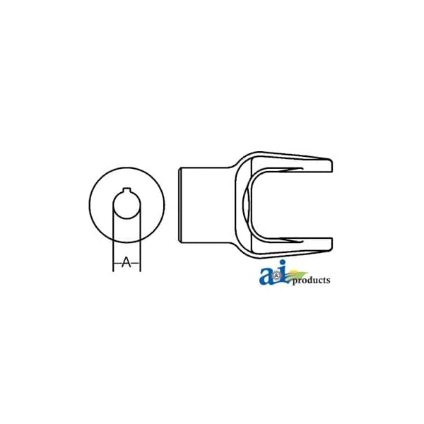 Implement Yoke, Round Bore 1 3/4" w/ 1/2" Keyway & Tapped Hole 5" x4" x3"